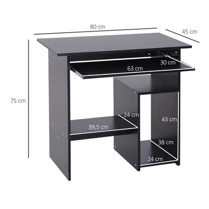 Homcom Wooden Computer Table, Keyboard Tray Storage Shelf Corner Office Desk Study Desks Work From Home Desk