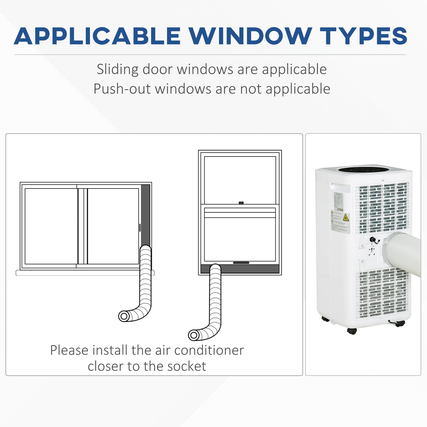 7000 BTU Air Conditioner Portable AC Unit for Cooling Dehumidifying Ventilating with Remote Controller for Bedroom, White