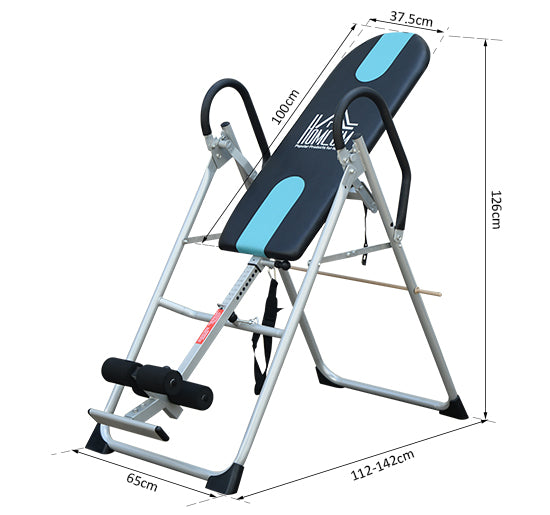 Foldable Inversion Therapy Table and Fitness Bench in Black