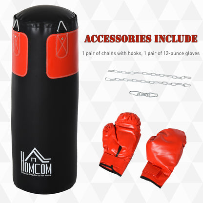 Boxing Punch Bag MMA Training Kickboxing with Hanging Chain Black