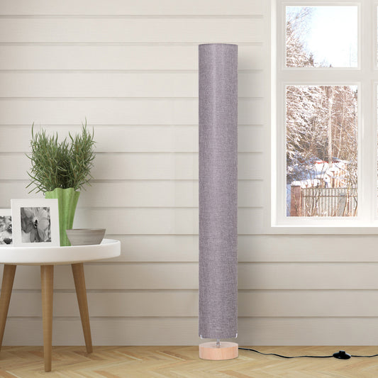 HOMCOM Lamp Corner, Tall Standing Lamps, 120H cm, for Bedroom, Study or Living Space W/ Linen Fabric Shade -Grey 