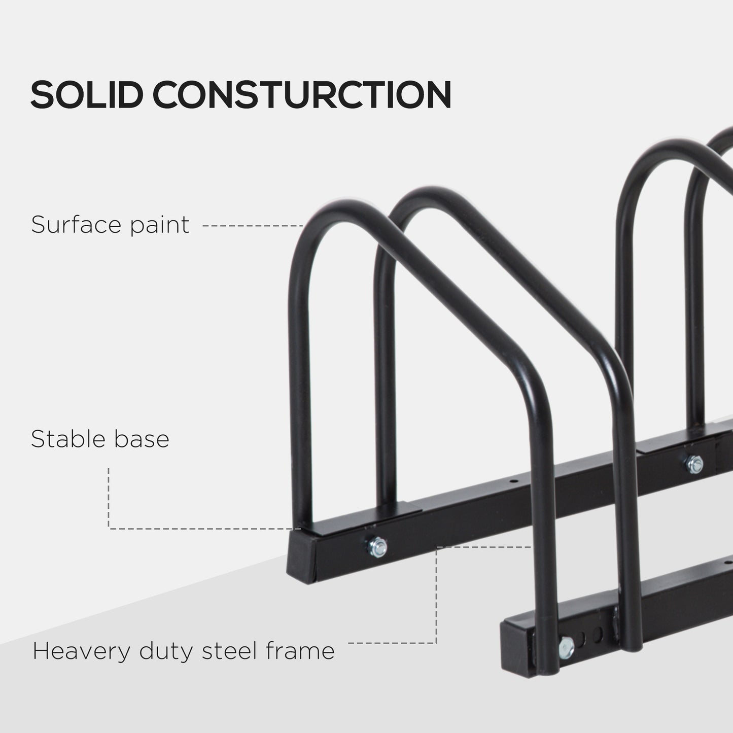 Bike Parking Rack, 130Lx33Wx27H cm,bike storage , bicycle stand Steel-Black