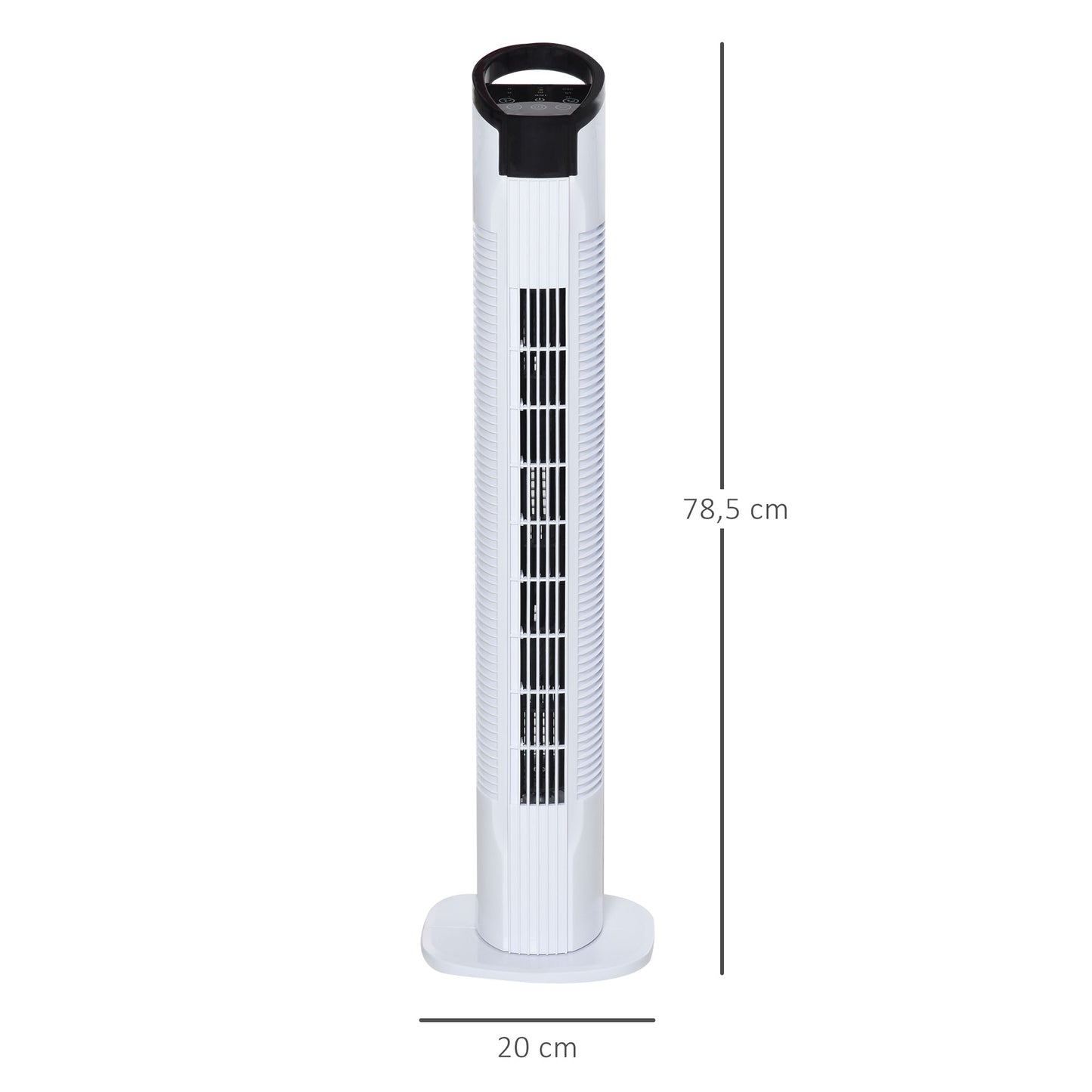 Freestanding Tower Fan, 3 Speed 3 Mode, 7.5h Timer, 70 Degree Oscillation, LED Panel, 5M Remote Controller, Black and White