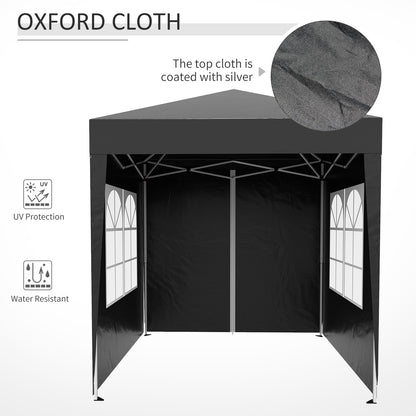 2 x 2m Pop Up Gazebo-Black