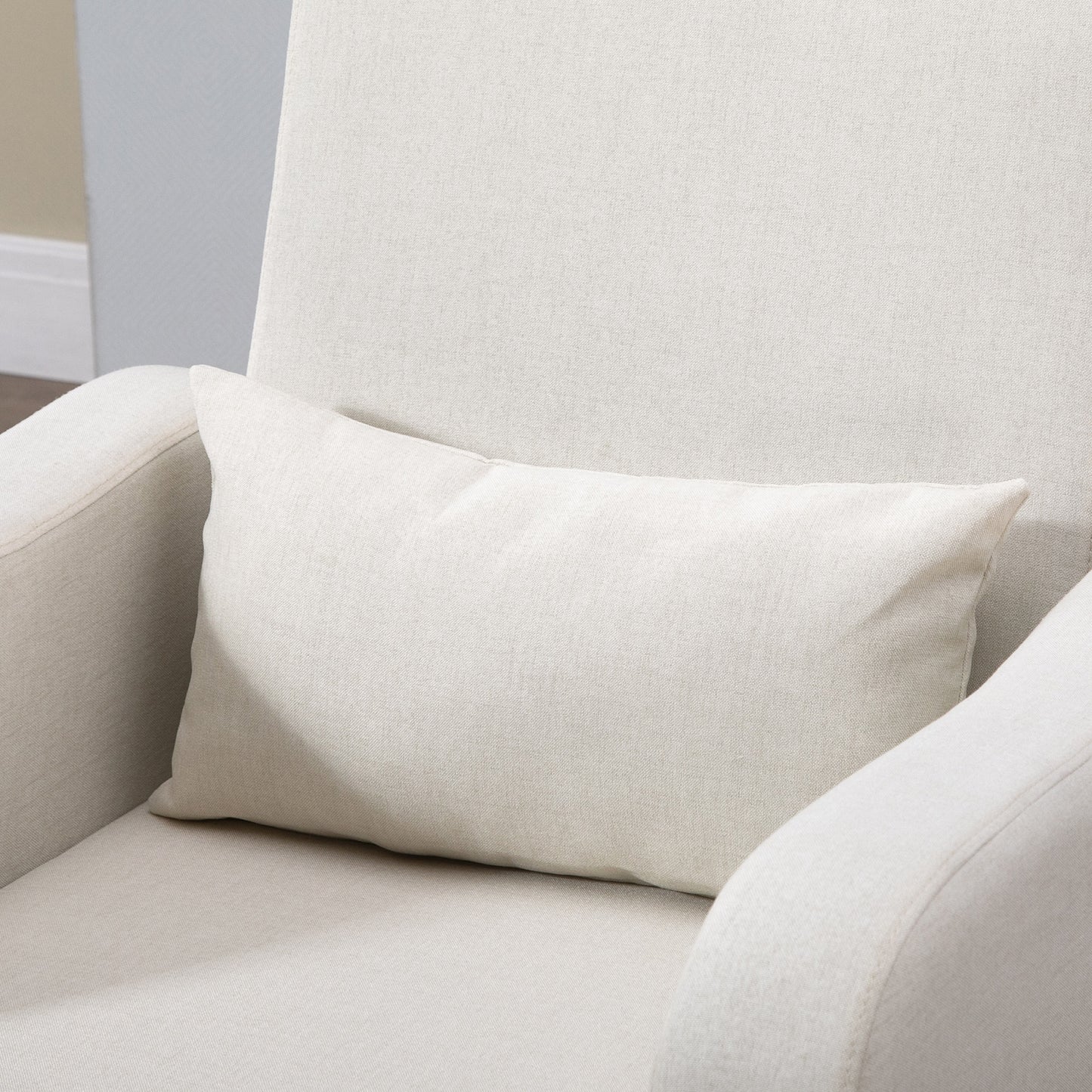 Single Seater Sofa, Fabric, Nordic Accent Living Room Chairs-Cream White