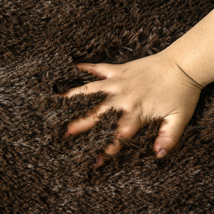 Fluffy Rug, Large Rugs for Living Room, Bedroom, Anti-slip Design 90x150 cm Brown