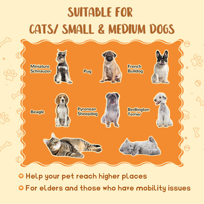 Dog Steps for Sofa, 4-Tier Pet Stairs for Small Medium Dogs and Cats, with Storage Compartment