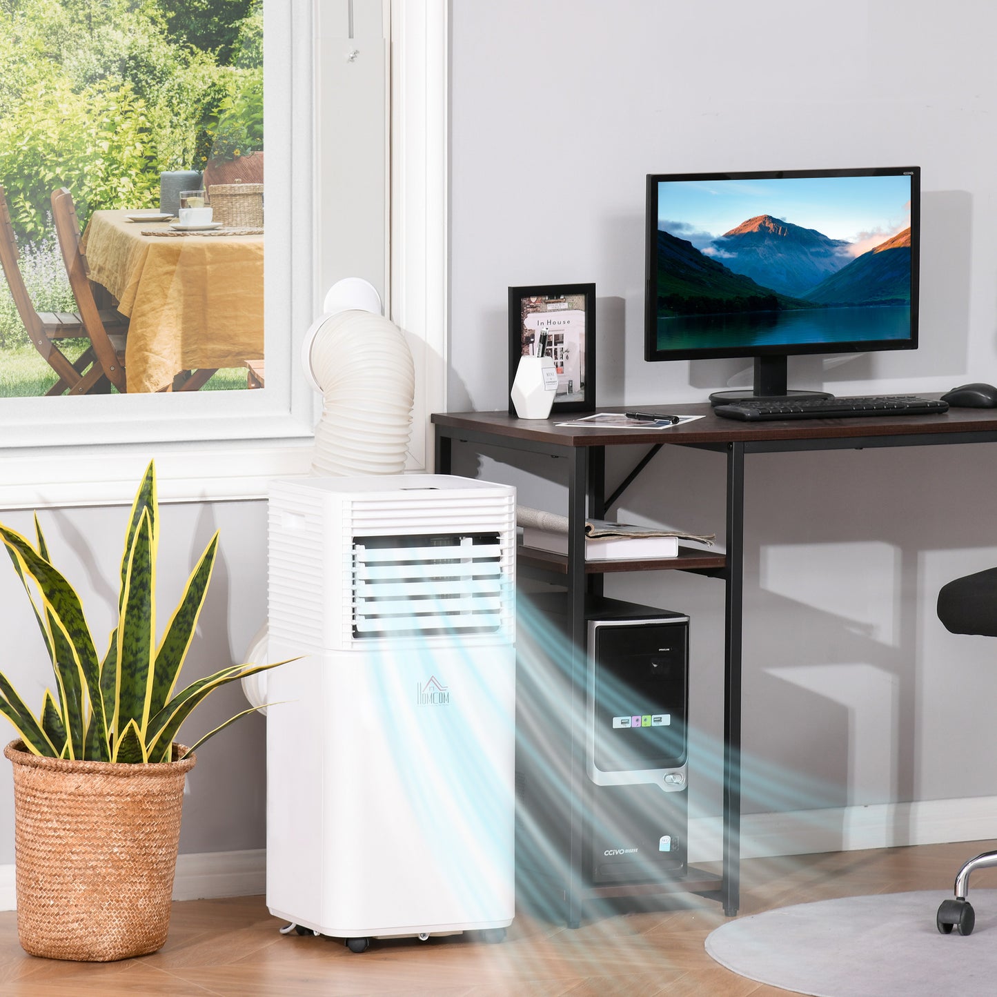 785W Compact Portable Mobile Air Conditioner Unit Cooling Dehumidifying Ventilating w/ Fan Remote LED Display