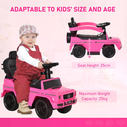 Compatible Ride-on Sliding Car Mercedes-Benz G350 Walker Foot to Floor Slider Stroller Toddler Vehicle Push-Along Pink