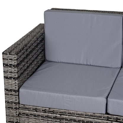 Rattan 2 Seater Sofa Chair All-Weather Wicker Weave Chair Outdoor Garden Patio Furniture - Grey