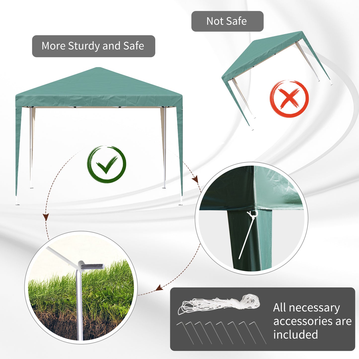 3 x 3m Pop Up Gazebo-Green