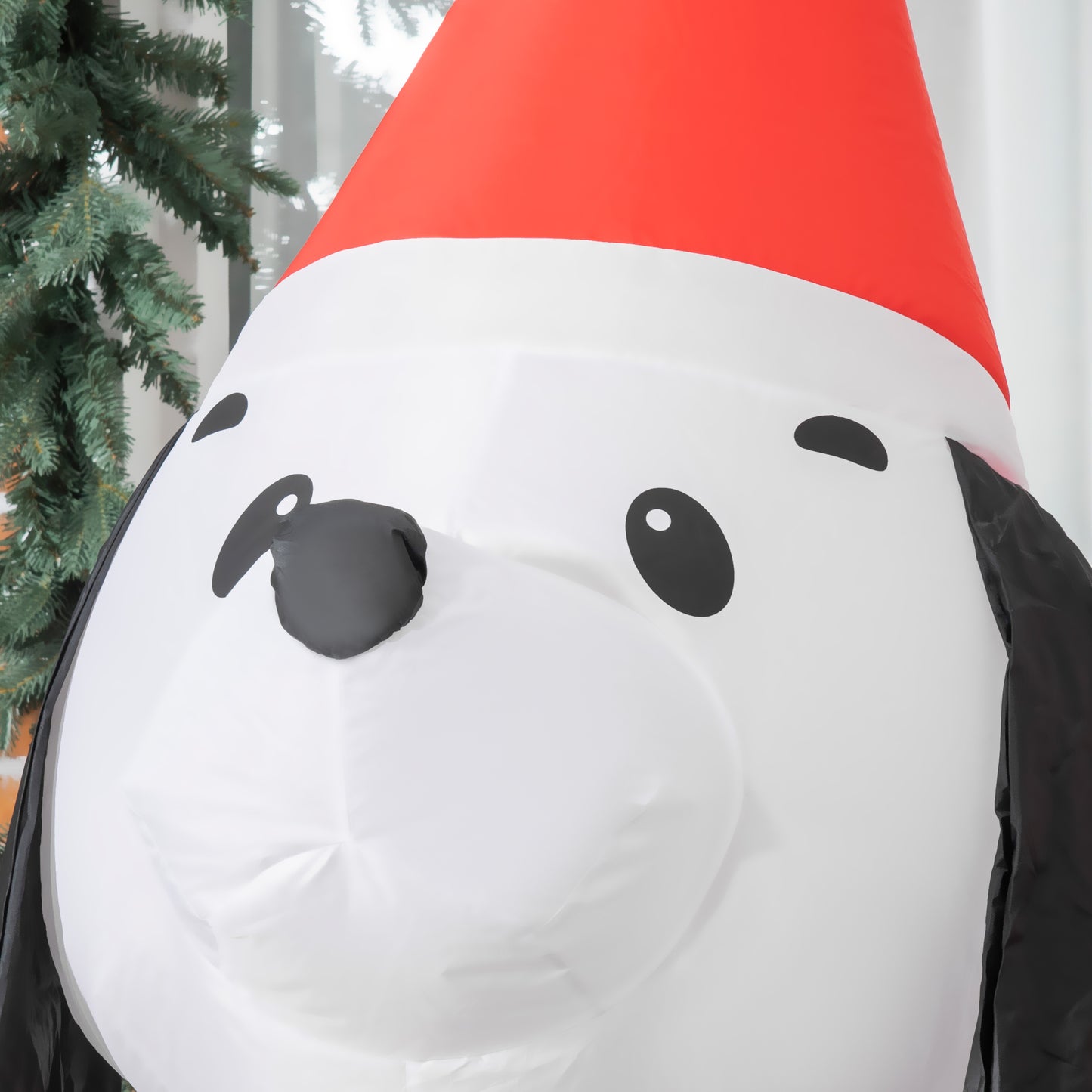 1.8m Inflatable Christmas Puppy Dog Wearing Santa Hat Lighted Outdoor Decoration Blow Up Decor for Holiday Indoor