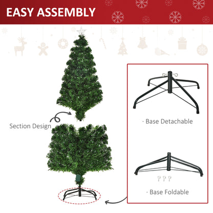 5ft Prelit Christmas Tree, with Solid Metal Base, 170 Branch Tips, LED Lights Home Holiday Decoration