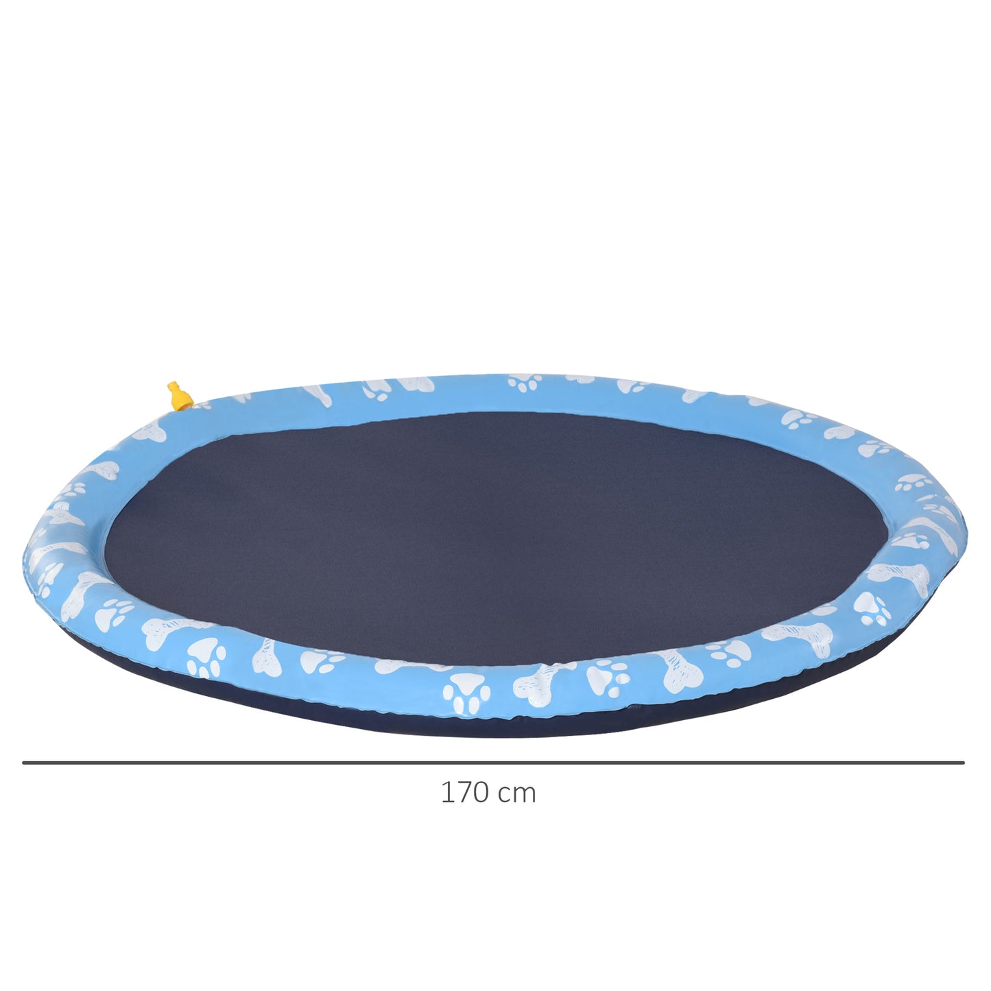 170cm Splash Pad Sprinkler for Pets Dog Bath Pool Water Game Mat Toy Non-slip Outdoor Backyard Blue