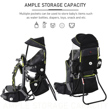 Baby Backpack, for Hiking Child Carrier with Ergonomic Hip Seat Detachable Rain Cover Adjustable Straps