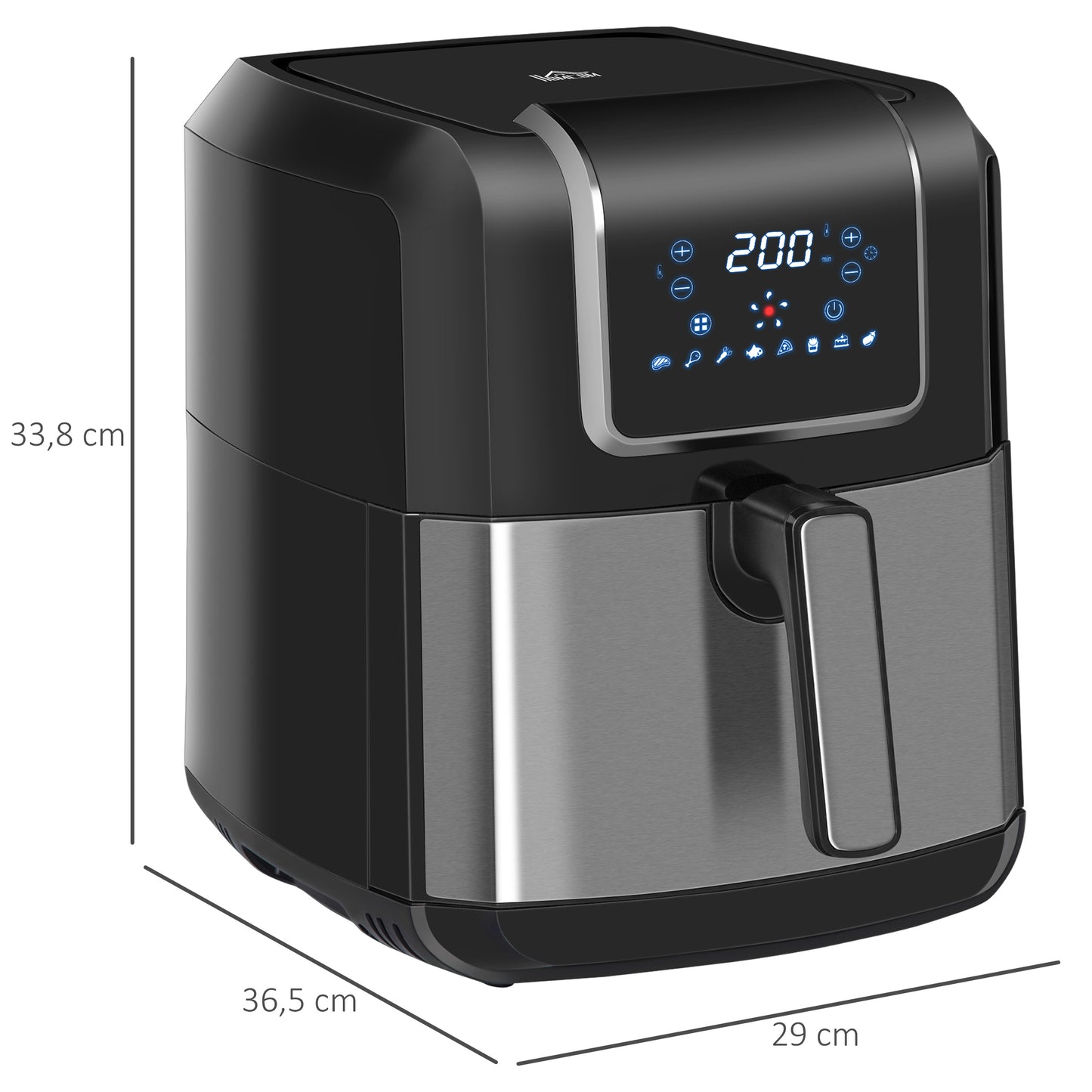 Air Fryers, 1700W 6.5L Air Fryers Oven with Digital Display, Rapid Air Circulation, Adjustable Temperature, Timer, Black