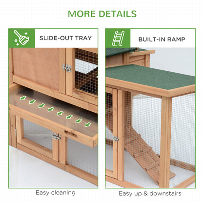 Hen Coop, with Comfortable Nesting Box & Fun Outdoor Run 204 x 85 x 93cm