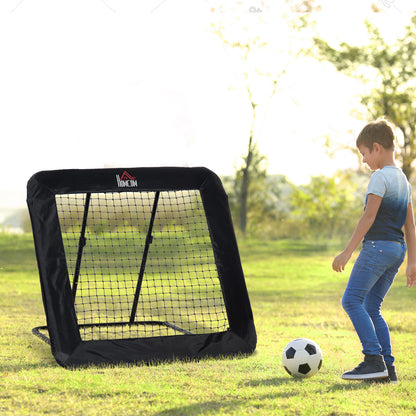 HOMCOM Soccer Rebound Net, Adjustable Angle Pitch Back Training Rebounder Net, Target Goal w/ Quick Folding Design