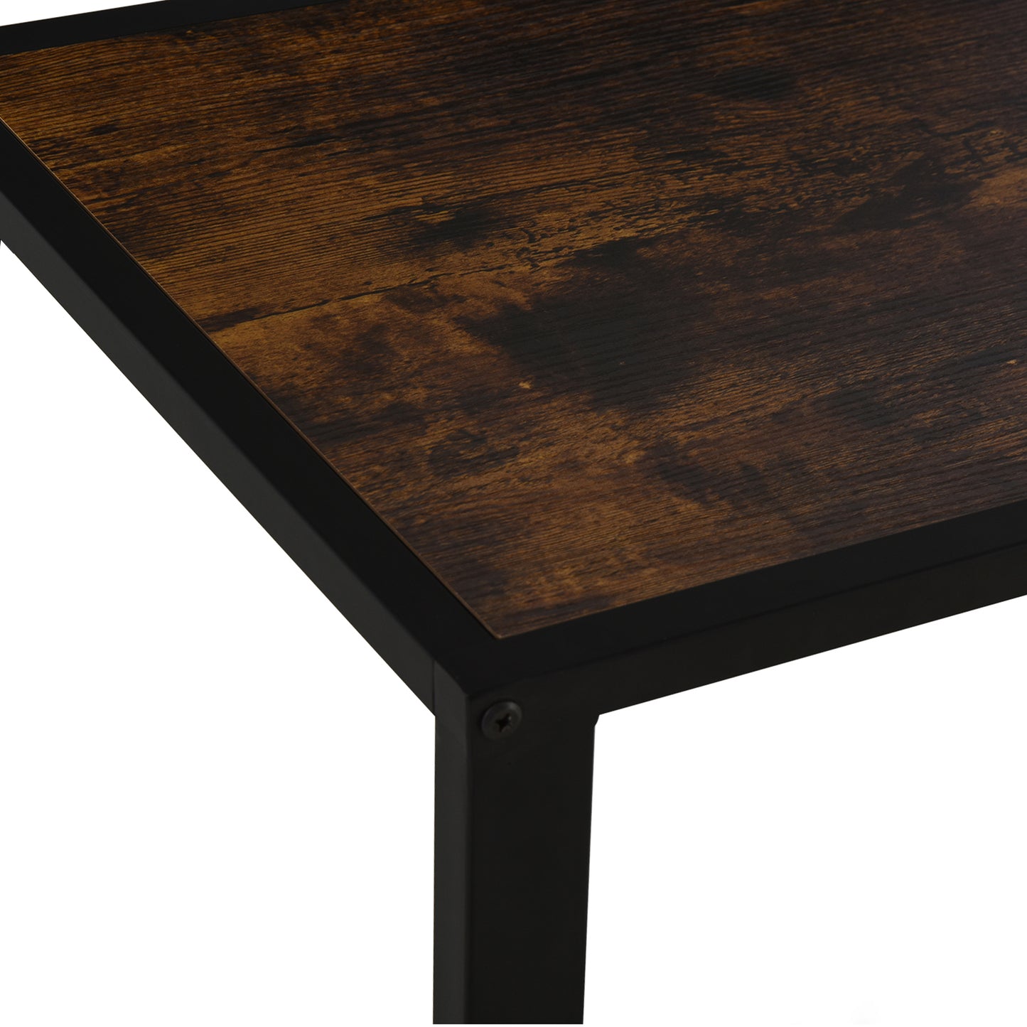 Steel Frame C-Shaped Side Table Brown