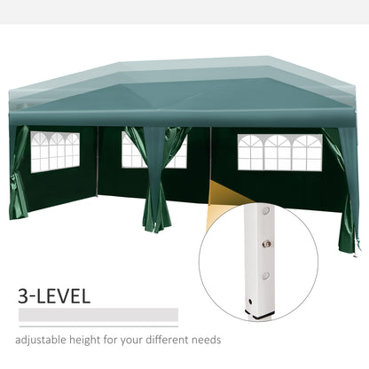 Pop Up Gazebo Marquee, size(6m x 3m)-Green