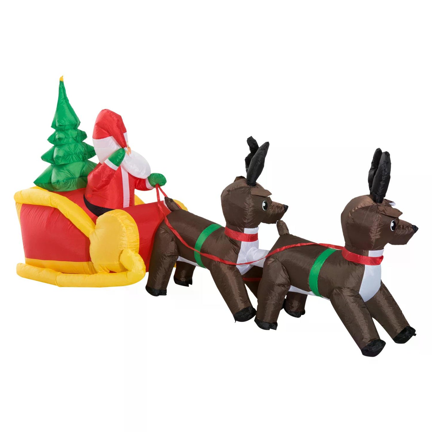 Inflatable Self-inflating Santa Sleigh Reindeer Christmas