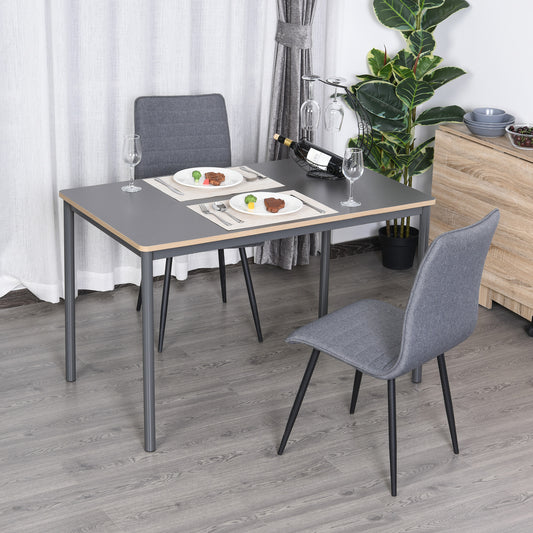 HOMCOM Grey Dining Table, Steel Frame MDF-Top 