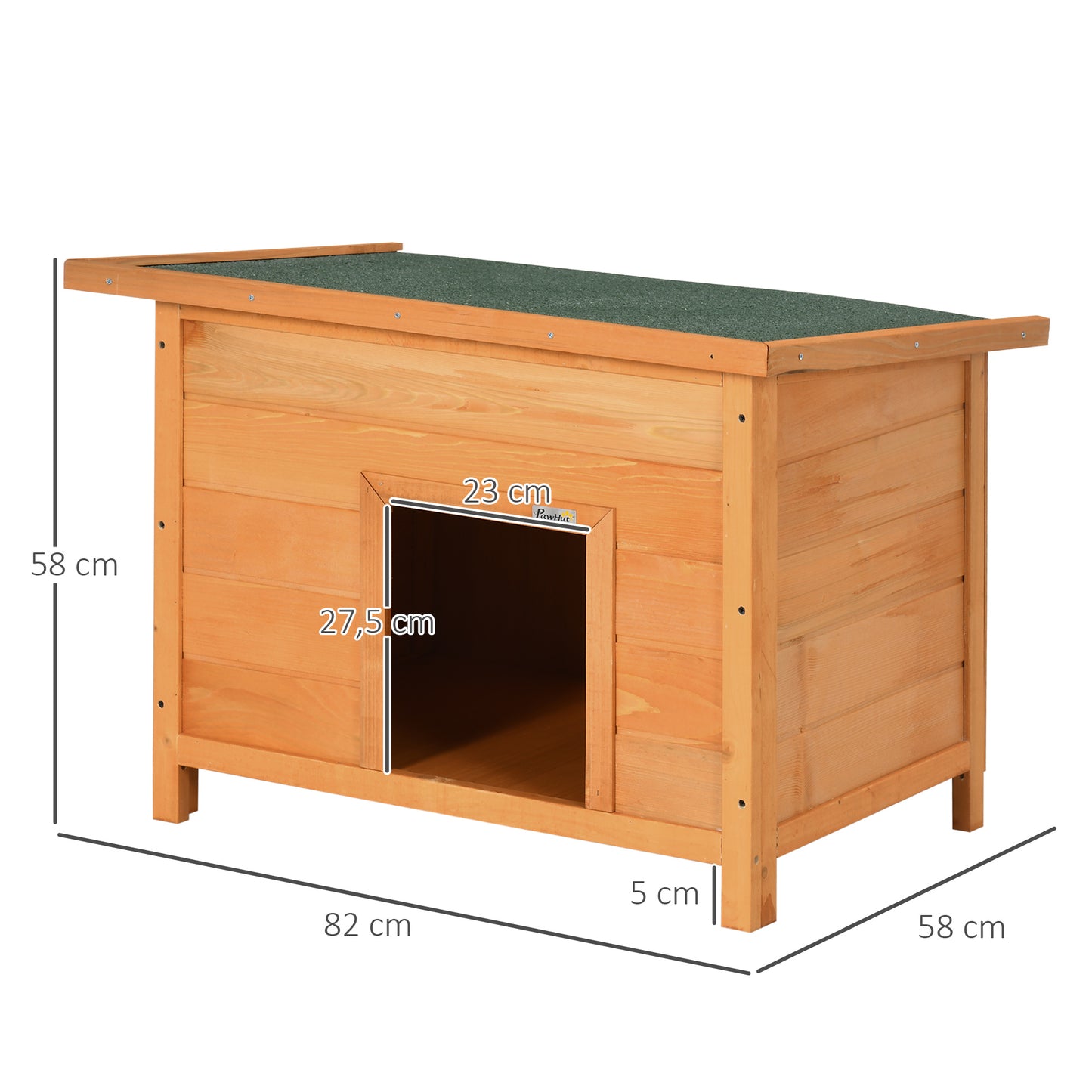 85cm Elevated Dog Kennel Wooden Pet House Outdoor Waterproof aosom.ie