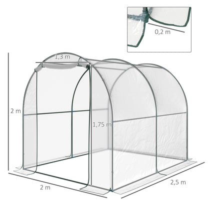 Walk in Transparent Greenhouse, Steel Frame, S size