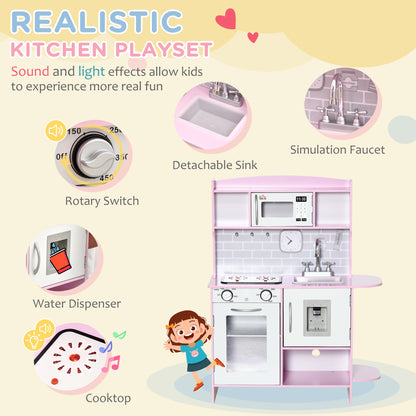 Pink Childrens Kitchen, with Lights, Sounds, Microwave, Sink and Storage