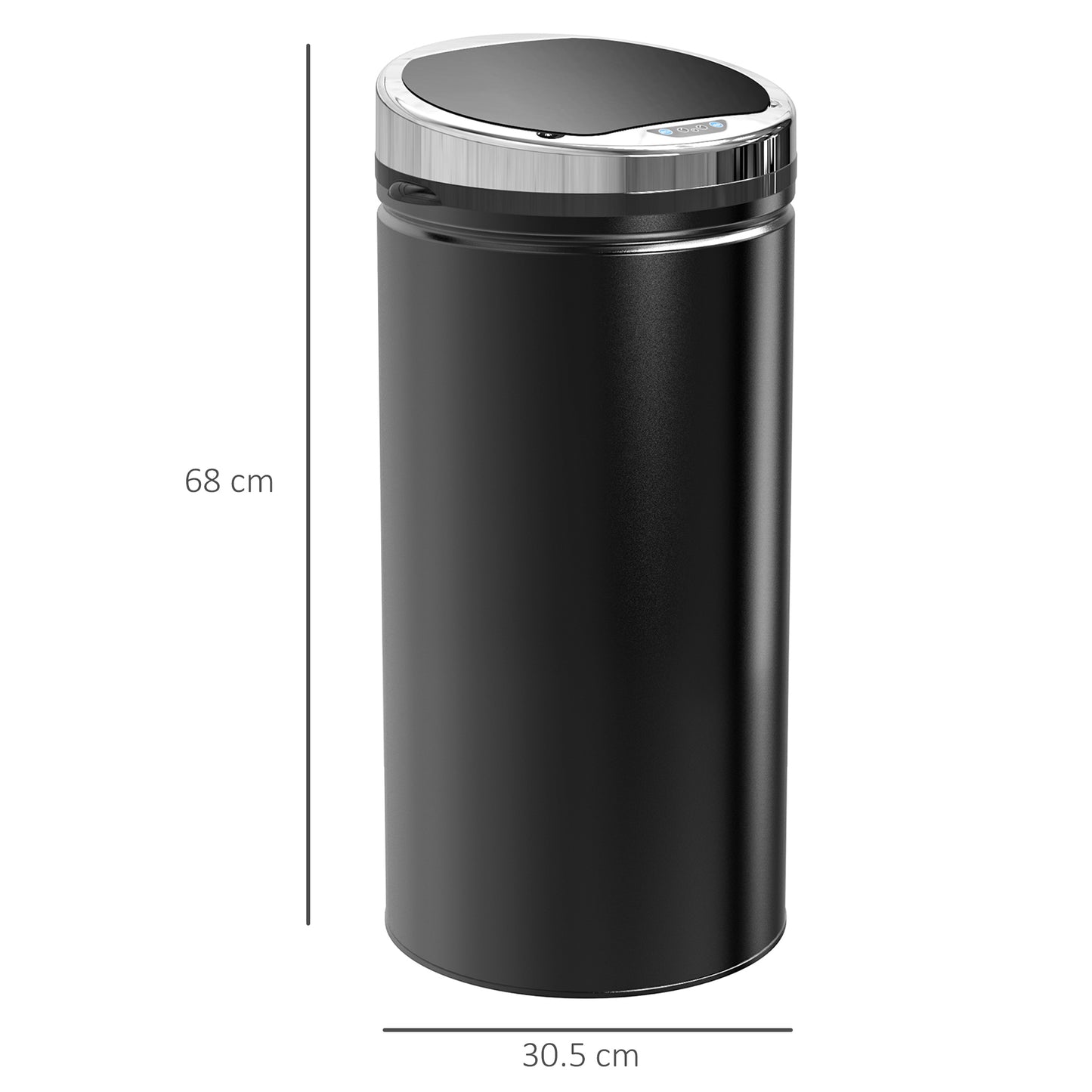 Inside Trash Can, Smart, Dustbin for Kitchen, 42L Stainless Steel W/ Bucket-Black