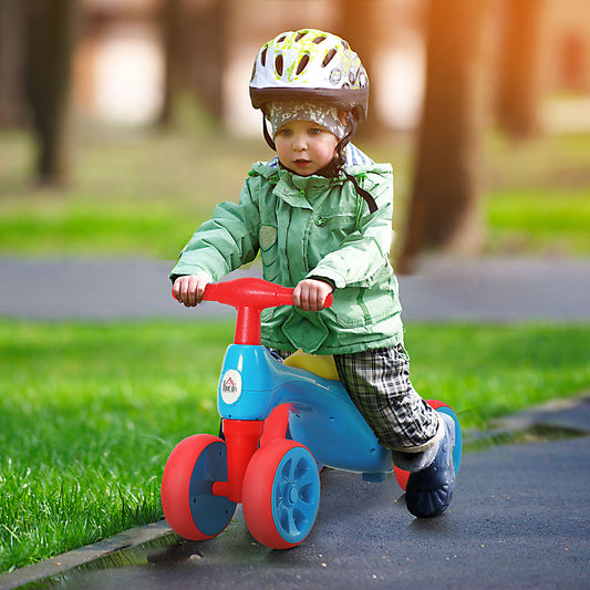 HOMCOM Toddler Training Walker Balance Ride-On Toy with Rubber Wheels Blue