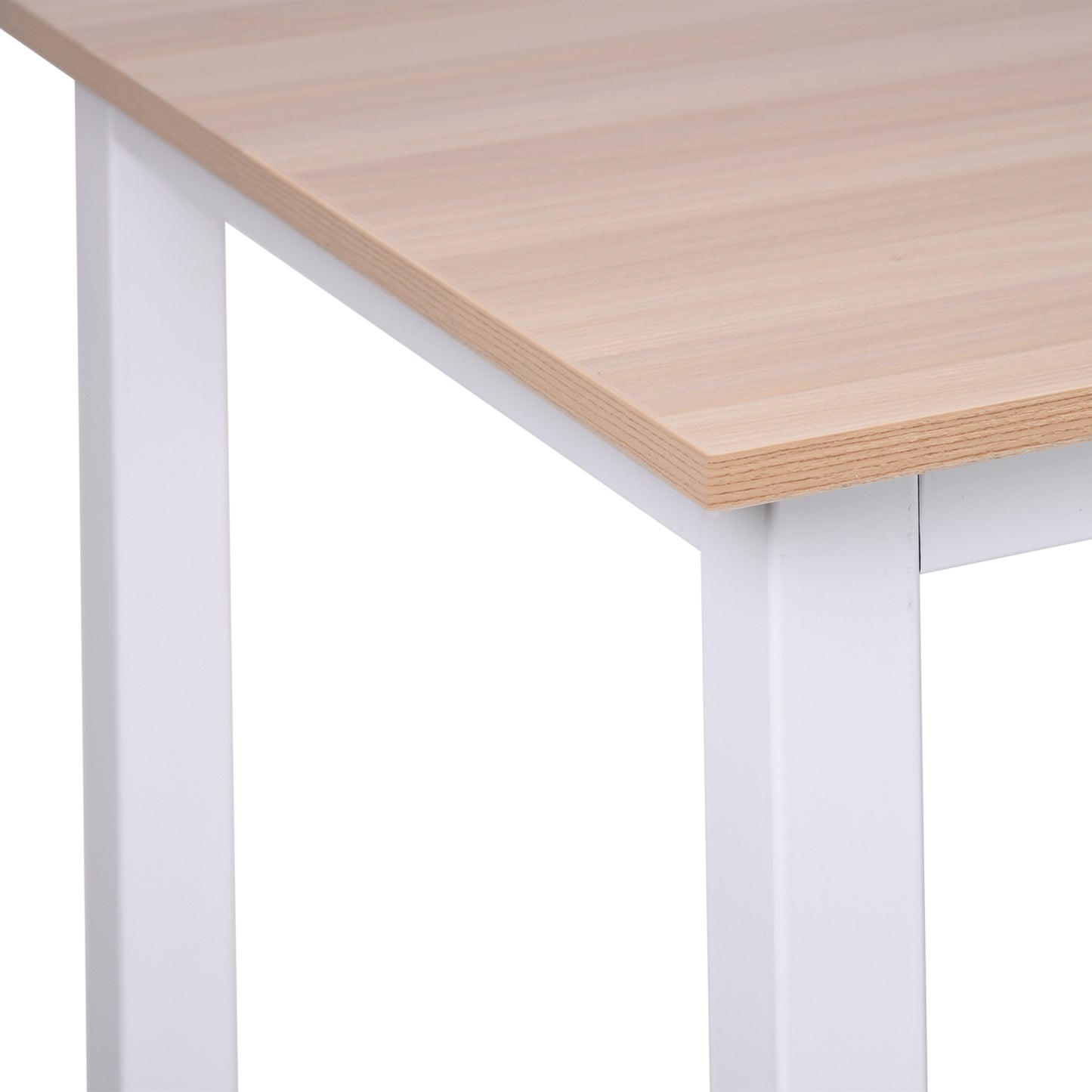 Computer Desk W/ White Metal Frame MDF, 120W x 60D x 76Hcm-Oak Grain Tone