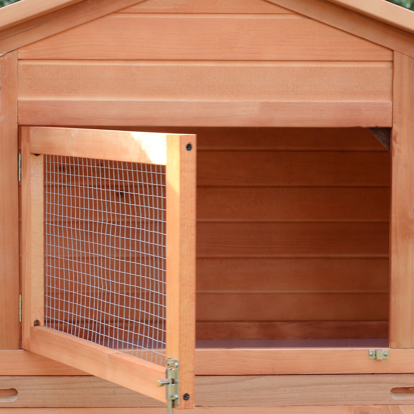 Wooden Animal Cage W/ Ramp-Golden Red