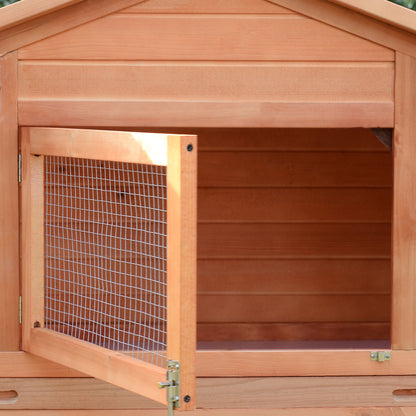 Wooden Animal Cage W/ Ramp-Golden Red