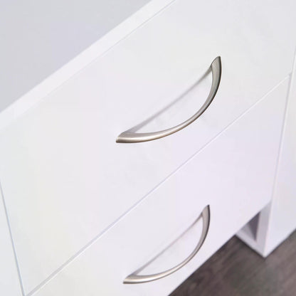 Particle Board 2-Drawer Bedside Table White