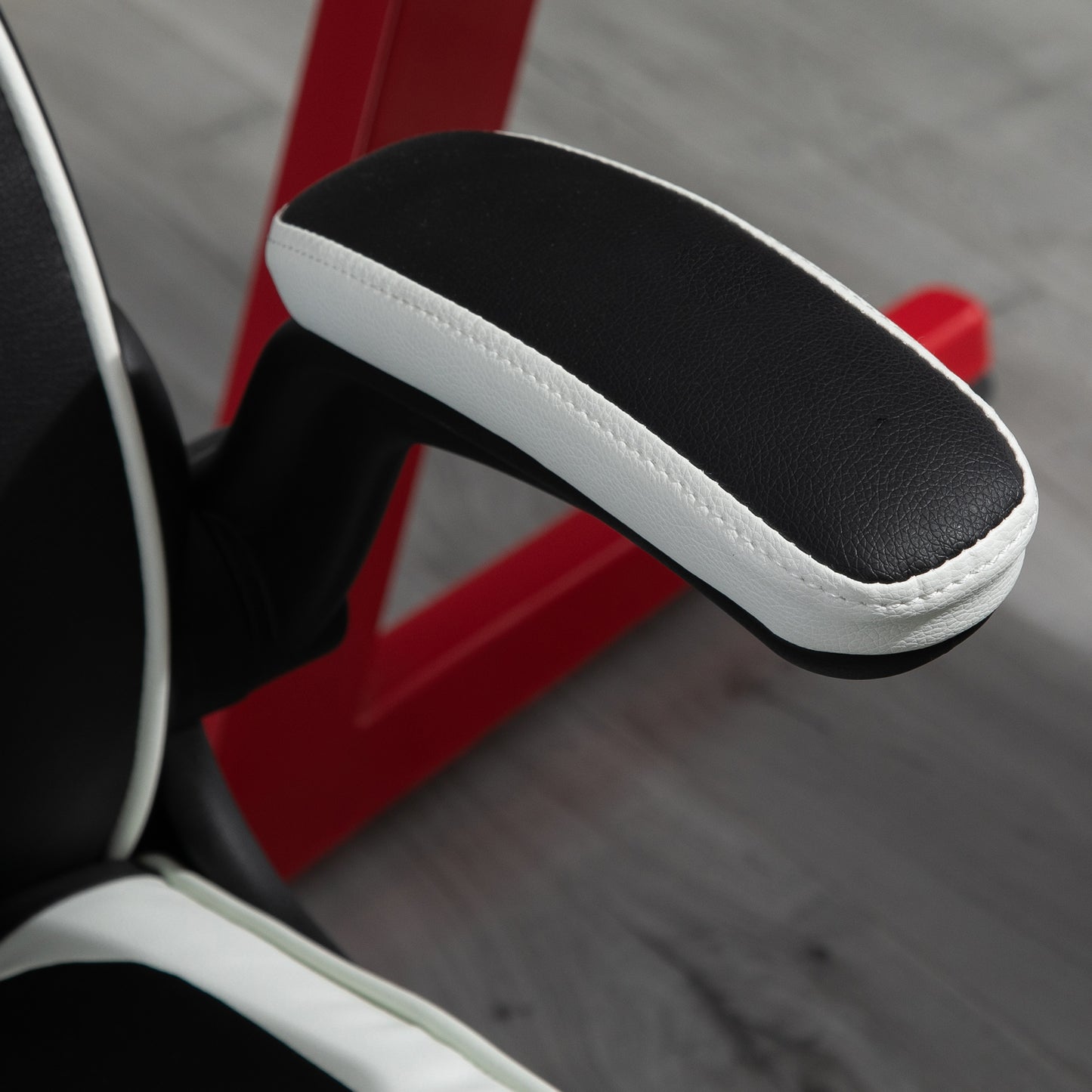 Ergonomic Game Chair, without Wheels, with Adjustable Height Pedestal Base, Leather