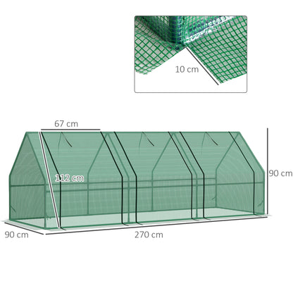 Polytunnel Greenhouse Steel Frame XS size Green Plant Grow Vegetable Flower Zipper Door Cover