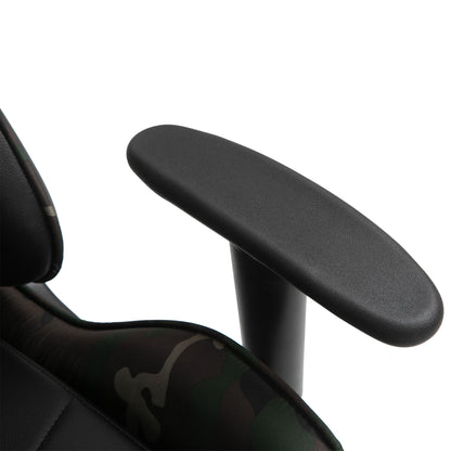 Reclining Gaming Chair, Ergonomic, w/Vibrating Lumbar Support, Headrest, High Back PU Leather , 360° Swivel, Black