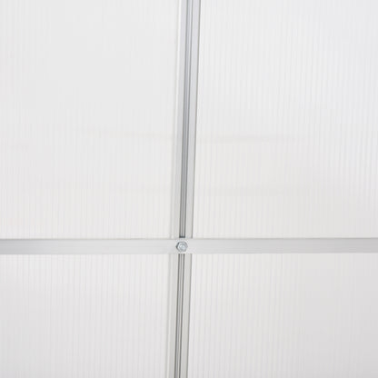 6 x 6 FT Walk-In Greenhouse Polycarbonate Panels Aluminium Frame w/ Sliding Door Adjustable Window 3.6㎡ Inner Area  Aosom IE