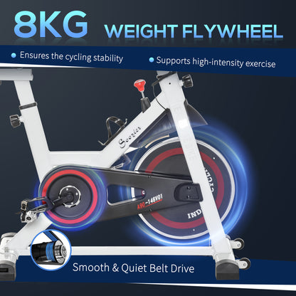 Upright Exercise Bike Indoor Training Cycling Machine Stationary Workout Bicycle with Adjustable Resistance Seat Handlebar