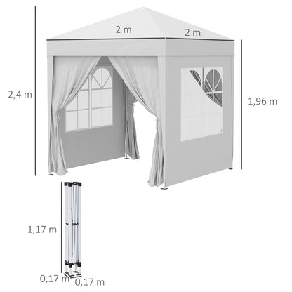 2 x 2m Pop Up Gazebo - White