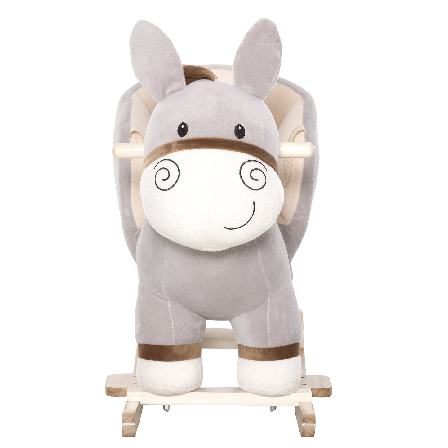 Toddlers Donkey Plush Rocking Ride On w/ Sound Grey