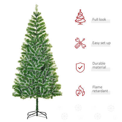 7ft Snowy Christmas Tree, W/ Metal Stand