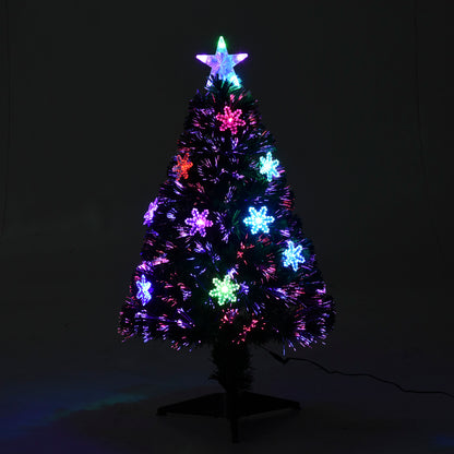 3ft 90cm Green Fibre Optic Artificial Christmas Tree W/