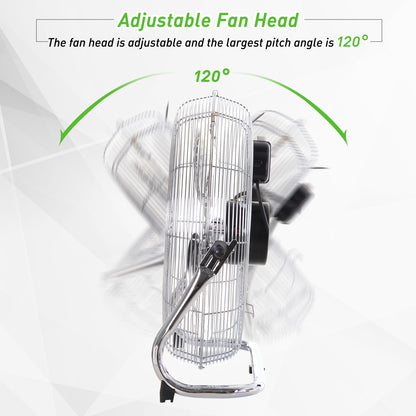 100W 3 Wind Speed Metal Fan Silver