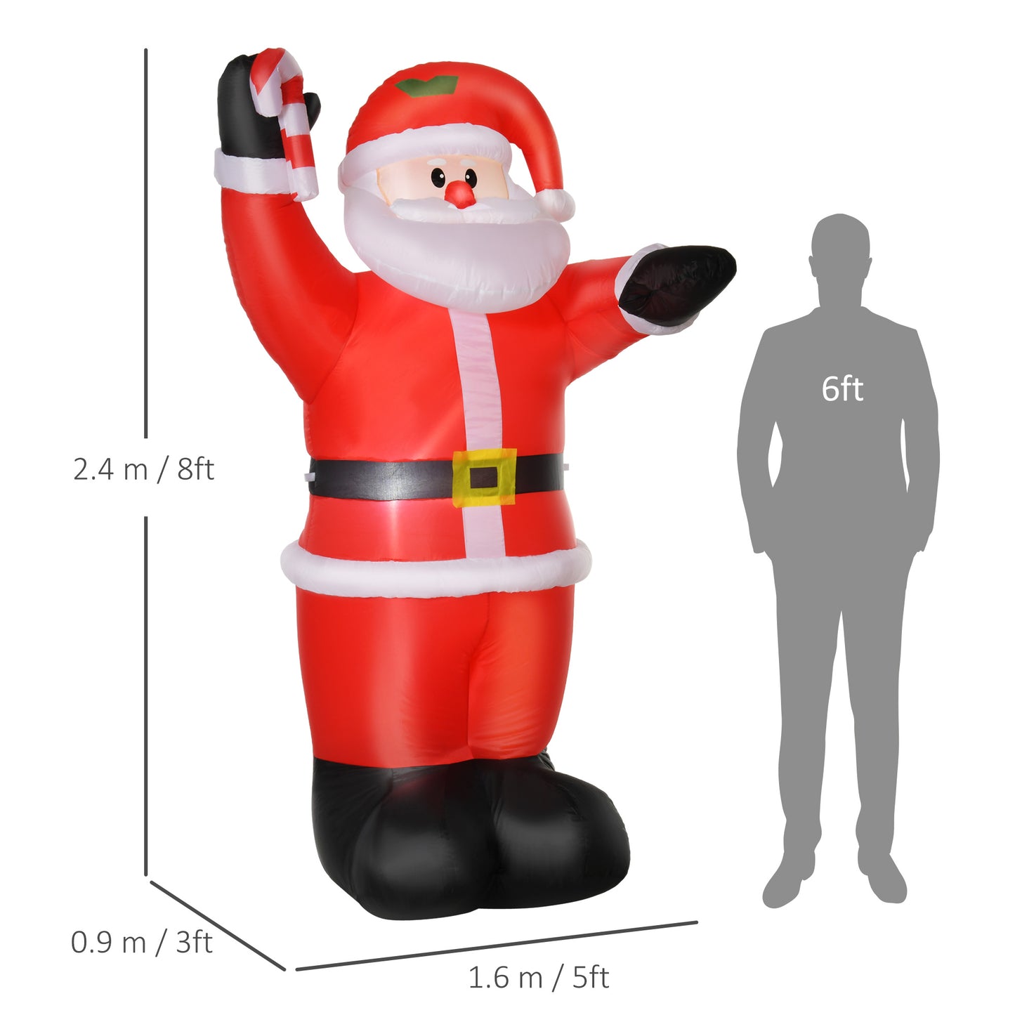 Inflatable Air Blown Christmas Santa Claus 240cm LED Lighted