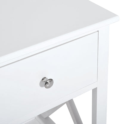 Plant Holder Table, 40Lx30Wx55H cm End Table-White