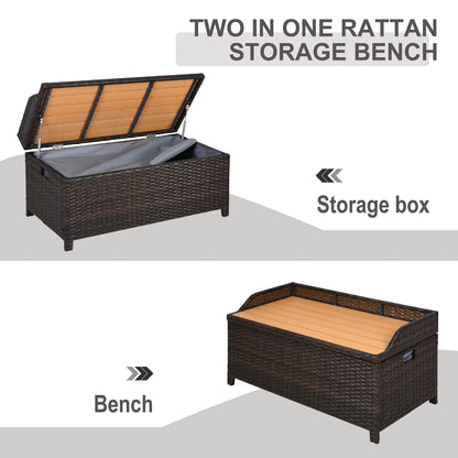 Rattan Storage Bench, 102Lx51Wx51H cm-Mixed Brown