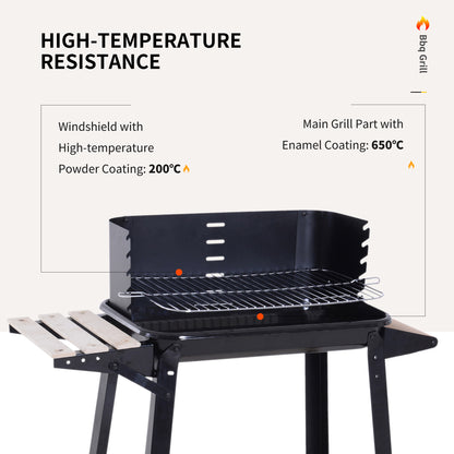 Charcoal BBQ Grill Trolley Barbecue Patio Outdoor Garden Heating Smoker