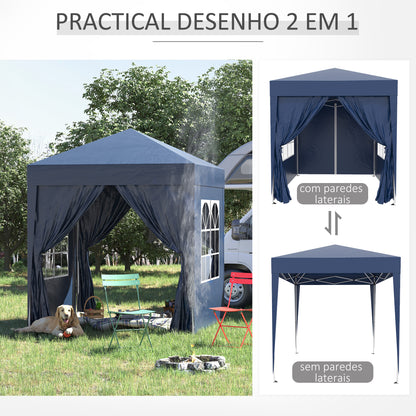 Pop Up Gazebo, 2x2 m-Blue